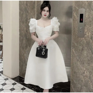 Đầm dự tiệc tay phồng đính hoa nổi Birdy Dress