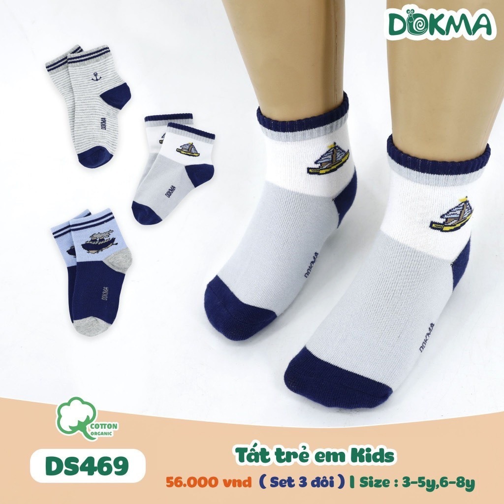 Tất vớ 3-5y, 6-8y Dokma bé gái, bé trai DS465, DS466, DS468, DS469