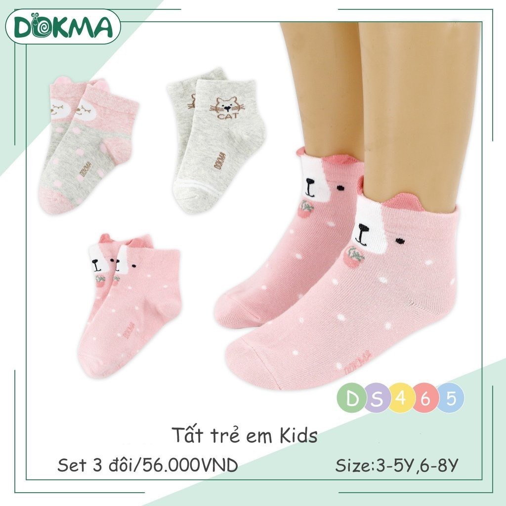 Tất vớ 3-5y, 6-8y Dokma bé gái, bé trai DS465, DS466, DS468, DS469