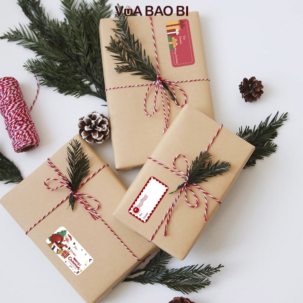 Dây đỏ trắng xoắn trang trí Giáng sinh 10m size 1-2mm, dây cotton làm thiệp, ruy băng gói quà trang trí Noel