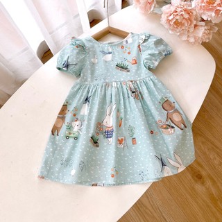 Váy tay bồng phối cánh tiên 2278 size 8-26kg bé gái,hàng thiết kế