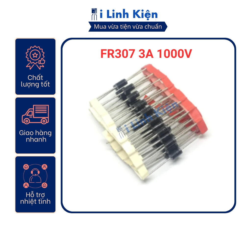 FR307 Diode xung 3A 1000V DIP đóng dây ilinhkien