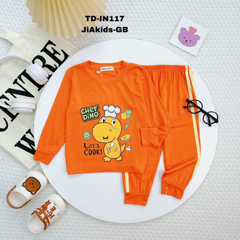 Tay dài quần dài thun lạnh bé 8-18 kí