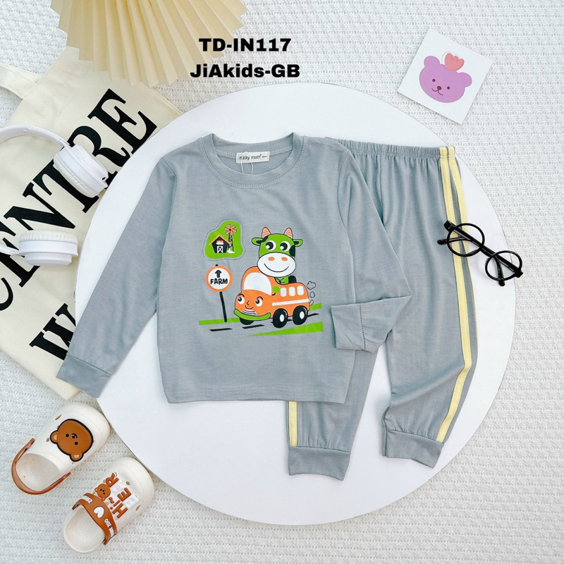 Tay dài quần dài thun lạnh bé 8-18 kí