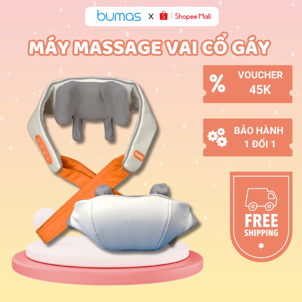 Máy Massage Cổ Vai Gáy Bumas M3 Pro - Nâng Cấp Điểm Chạm Massage, Cải Thiện Lực Bóp, Kết Hợp Chườm Nóng Giảm Đau Mỏi