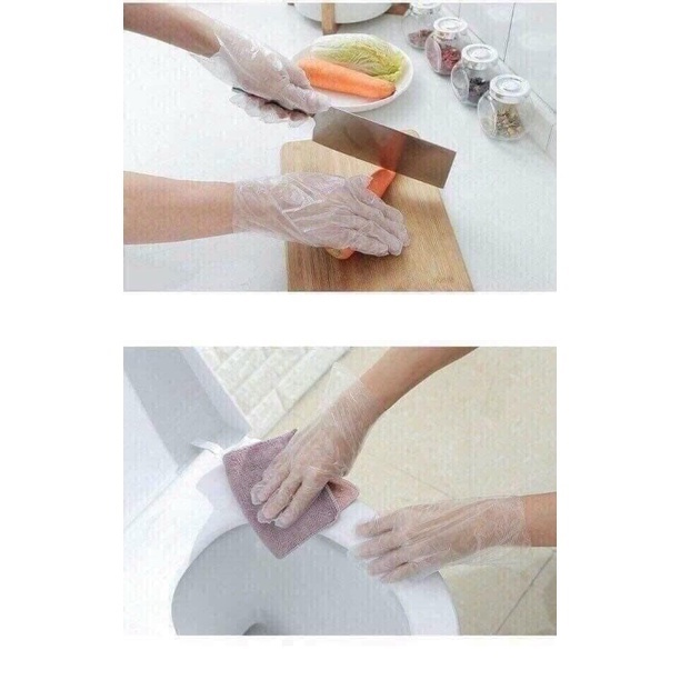 Hộp 100 găng tay Victoria Bay chất liệu TPE siêu dai , găng tay siêu dai rửa bát làm bếp vệ sinh