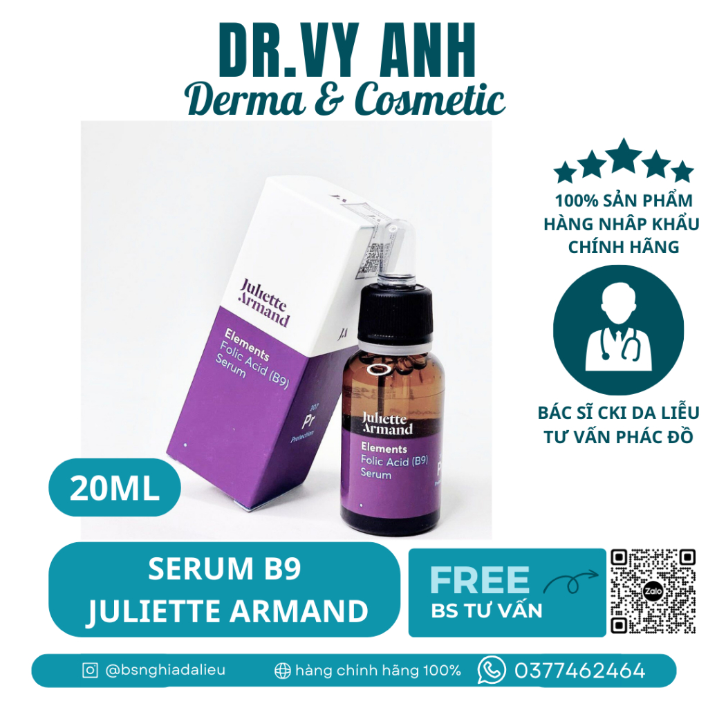 Serum B9 Juliette Armand Tinh chất phục hồi làm dịu da Folic Acid B9 Serum JA BSVYANH