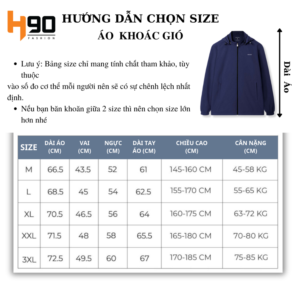 Áo Khoác Gió Nam H90 Có Mũ Phom Rộng Unisex Chống Nước Chống Bụi Chất Vải Gió 2 Lớp Giữ Nhiệt Tốt HJKG001