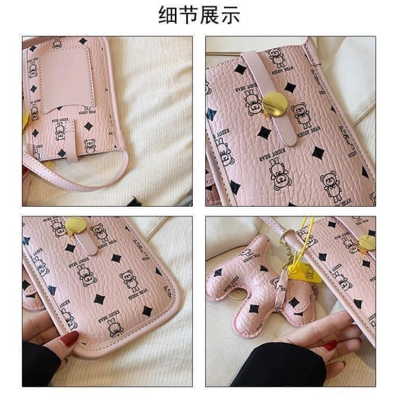 Túi xách da PU kèm charm cực iu đựng vừa promax