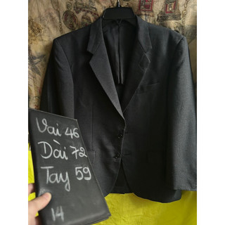 🍁Áo Khoác Blazer Nam Xám Đen (vải hơi dày) 1 lớp 2hands( 🍁Hàng Si Hàn Quốc)