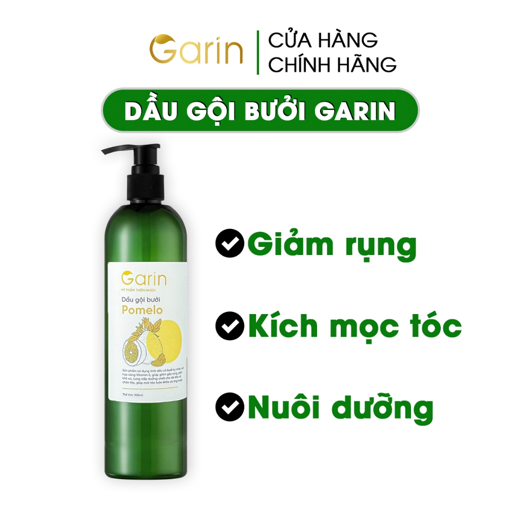 Dầu gội tinh dầu bưởi mọc tóc pomelo grapefruit GARIN 300ml làm sạch tóc ngăn rụng kích thích mọc tóc
