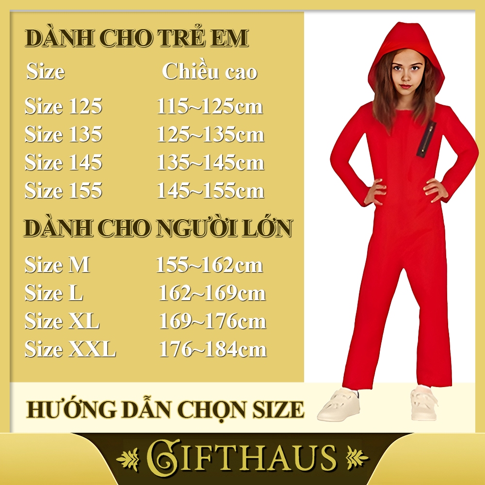 Bộ đồ Money Heist dành cho Trẻ Em - Phim Phi Vụ Triệu Đô