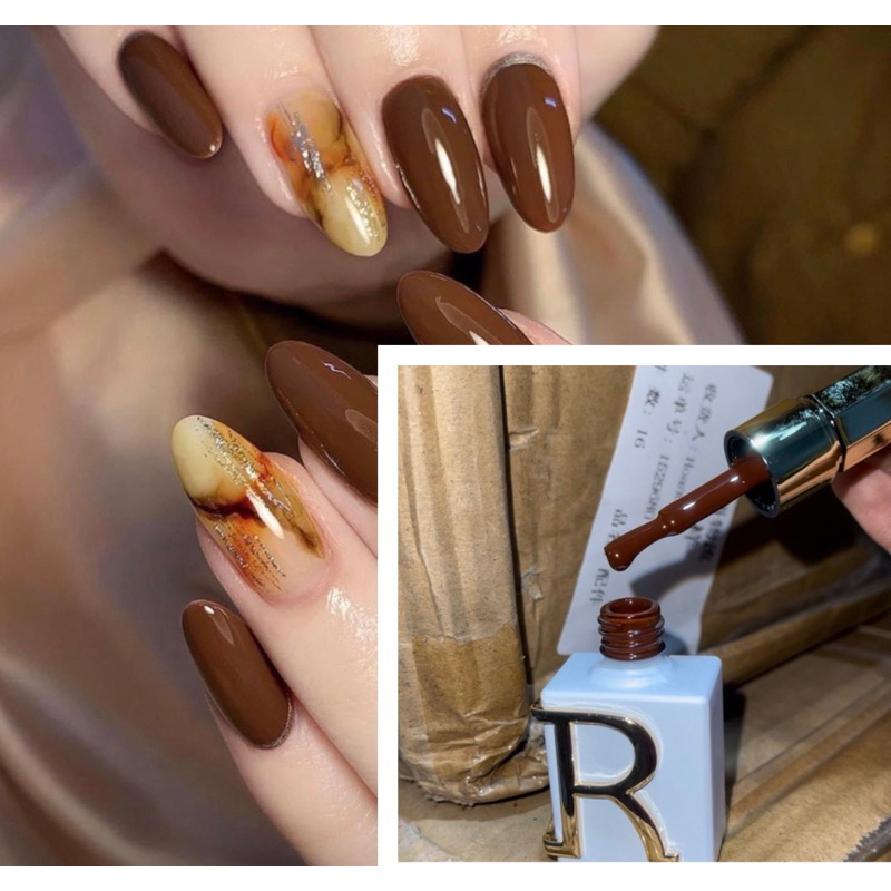 Sơn nâu socola sơn nâu cà phê sữa làm nail siêu xinh sơn tông nâu lẻ