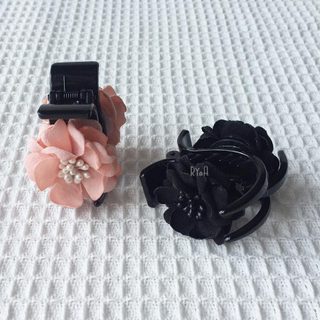 Kẹp tóc càng cua 3 răng hoa vải lụa RYA 71508