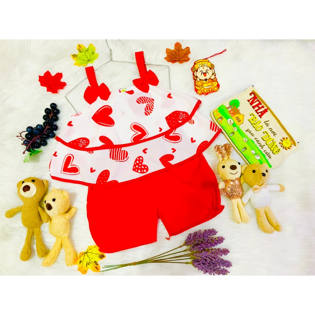 Bộ Lụa Hai Dây Tầng Bé (6-14kg) (giao màu ngẫu nhiên)