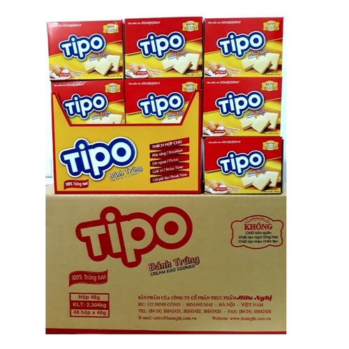 12 Hộp Bánh Trứng TiPo Hữu Nghị 48g