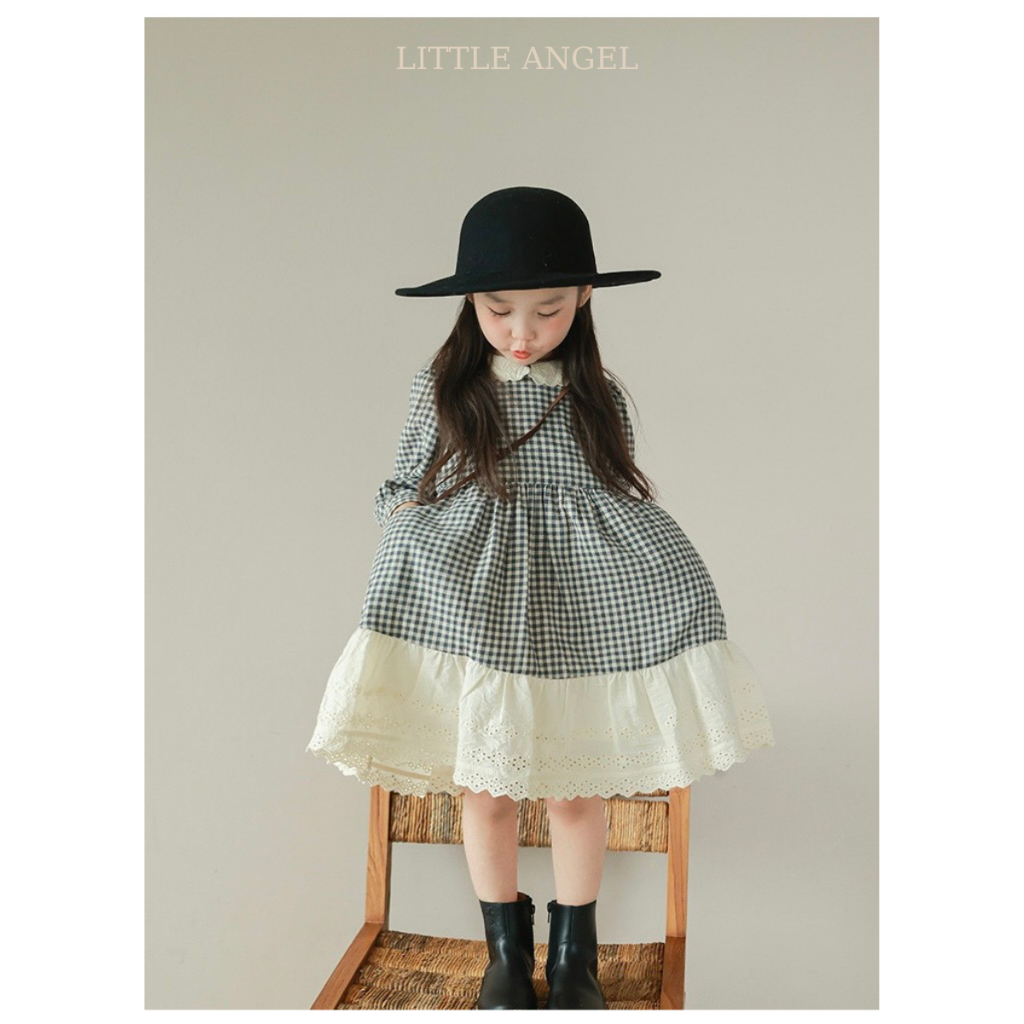 Váy mùa thu cho bé gái thiết kế phong cách vintage dễ thương size 12-40kg