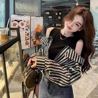 ÁO SƠ MI TRỄ VAI PHỐI BA LỖ