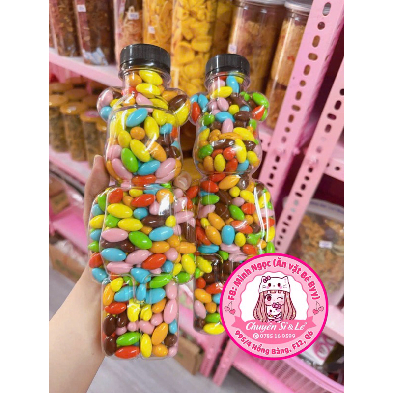 Kẹo Socola Viên Nhộng 500G Chai Gấu