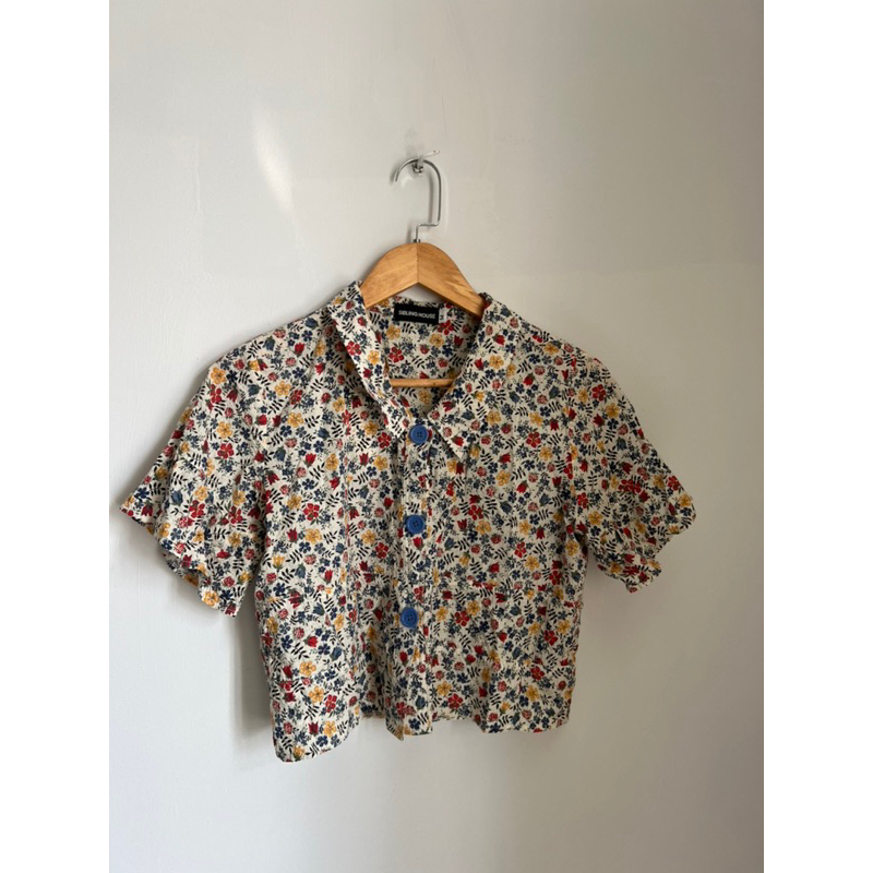 PASS ÁO CROTOP TAY NGĂN HOẠ TIẾT HOA SIBLING HOUSE SIZE M