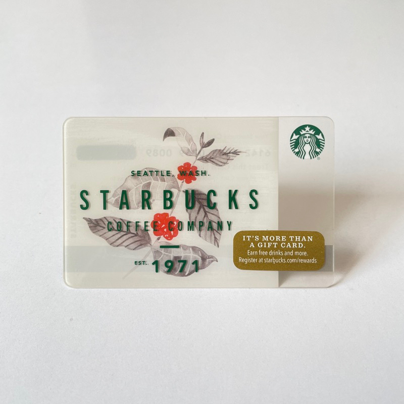0015 THẺ STARBUCKS SEATTLE NHỰA NHÁNH CAFE, thẻ có trầy (thẻ đã sử dụng, dùng để sưu tầm)
