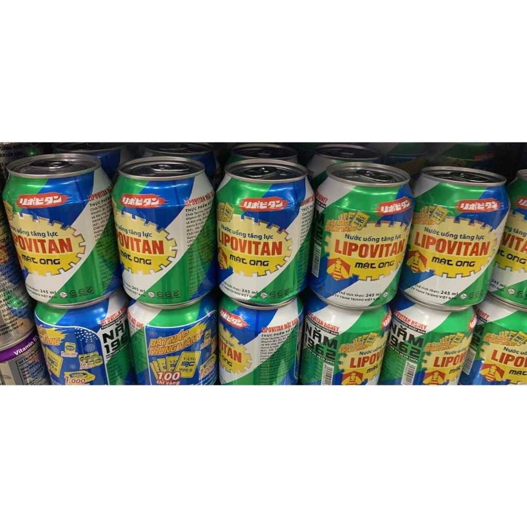 1 THÙNG 24 LON Lipovitan : Nước uống tăng lực mật ong Lipovitan 4 LỐC - Lốc 6 lon - lipovitan honey x 250ml vị mật ong
