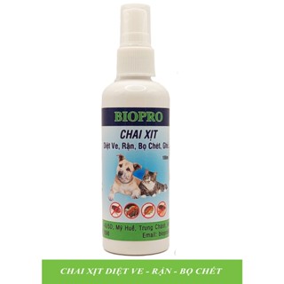 Chai xịt 100ml. Diệt ve Diệt rận Diệt bọ chét Biopro Diệt sạch ve rận bọ chét, An toàn, Hiệu quả lâu dài