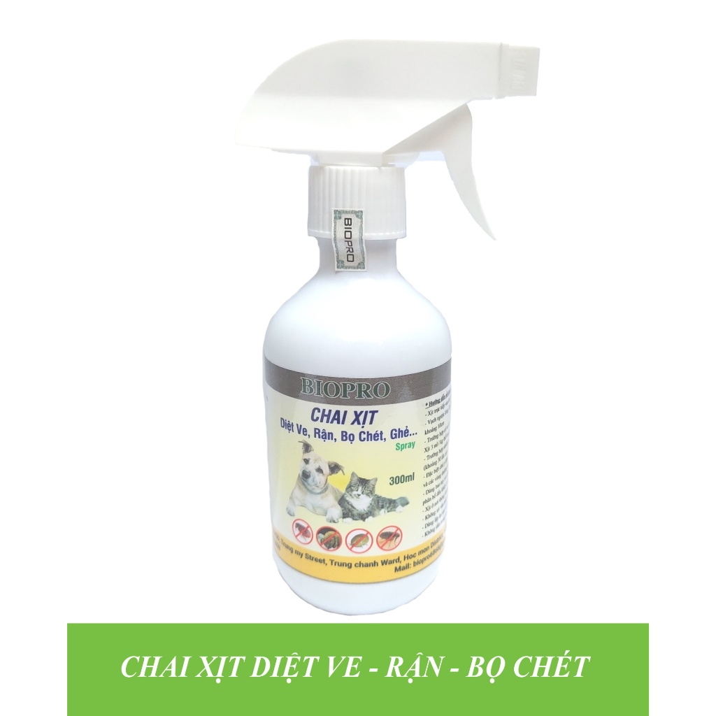 Chai xịt 300ml. Diệt ve Diệt rận Diệt bọ chét Biopro Diệt sạch ve rận bọ chét, An toàn, Hiệu quả lâu dài