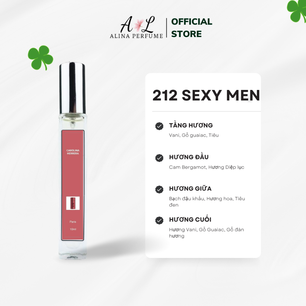 Nước Hoa Chiết Nam Alina Perfume 212 SEXY MEN Chính Hãng 10ml Sexy, Cuốn hút , Nam tính