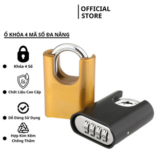 ổ Khoá Mật Mã 4 Mã Số Làm Từ Hợp Kim Kẽm Chống Cắt, Chống Gỉ Chắc Chắn, Cứng Cáp ( Khóa Chống Trộm )