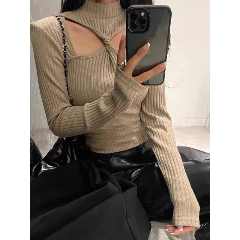 FREESHIP Áo khoét vai khí chất thanh lịch