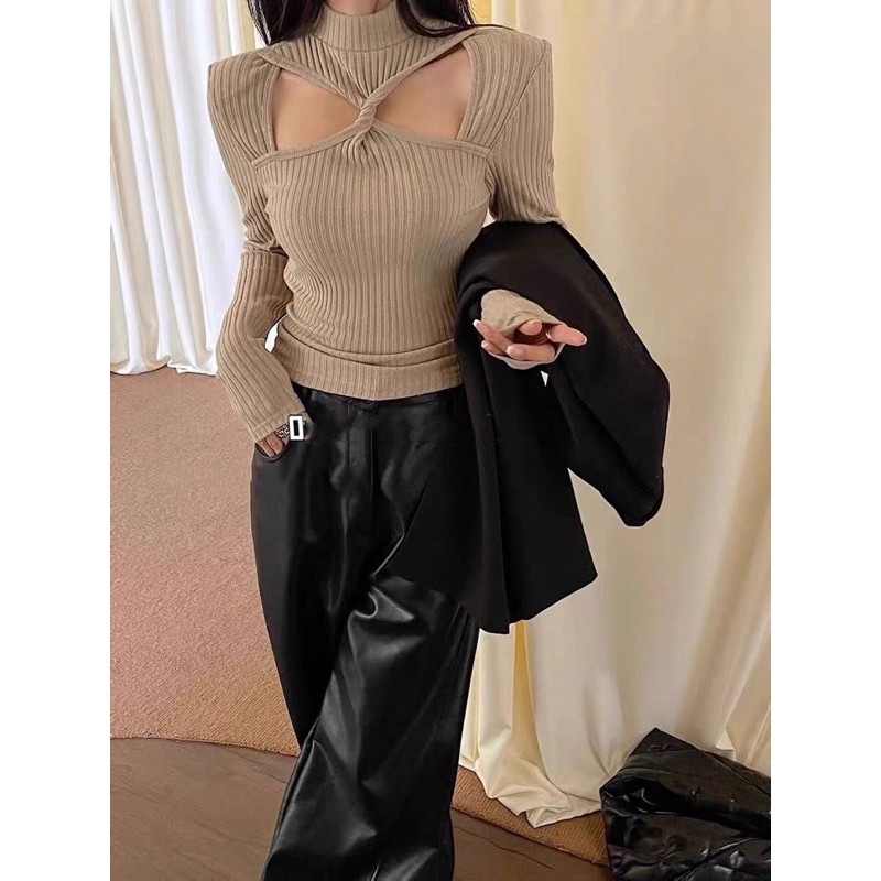 FREESHIP Áo khoét vai khí chất thanh lịch