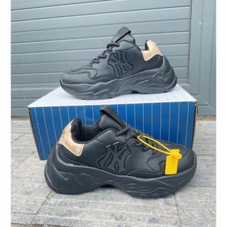  Giày Thể Thao MLB Boston Đỏ NY đen trắng Bản Đẹp nam nữ Giày Độn Đế 5cm tăng chiều cao dễ phối đồ   đen yankees 