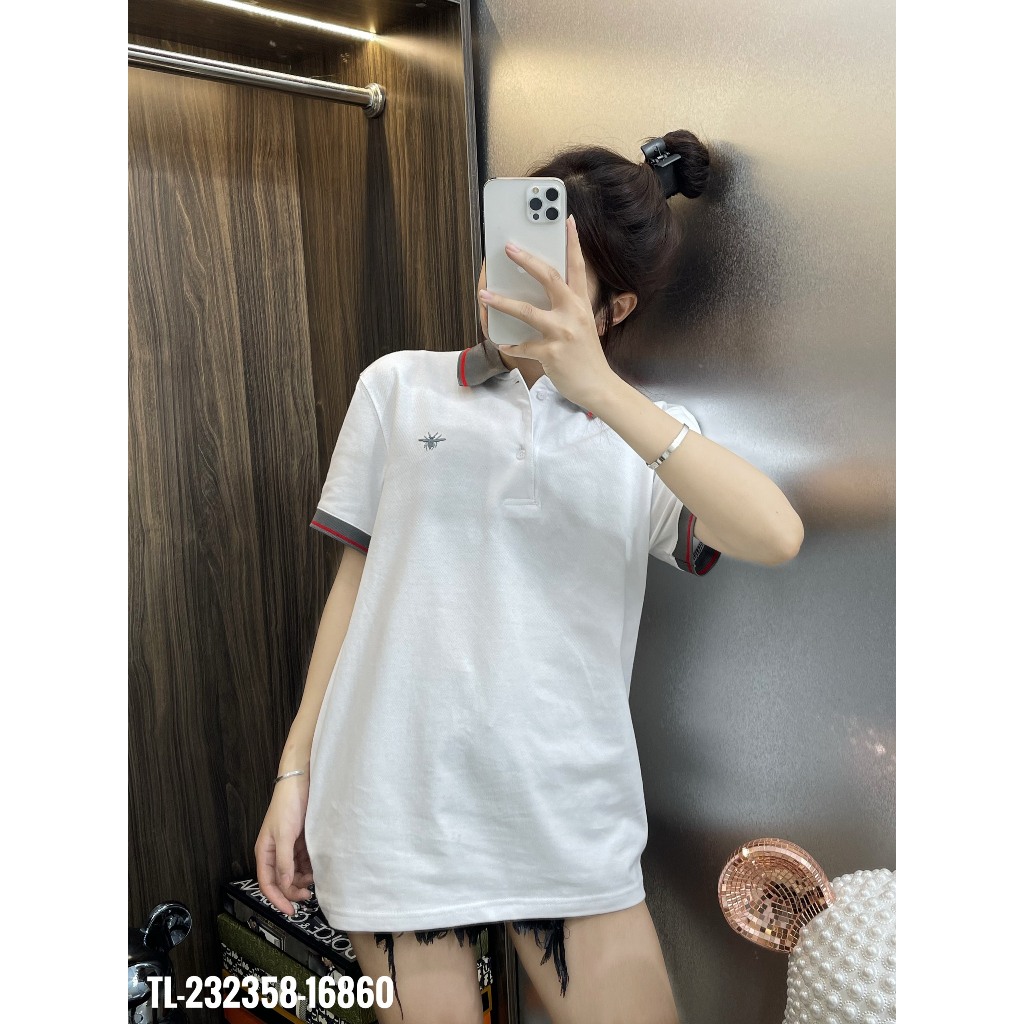 🔥Hot🔥Áo polo Dior phối cổ thêu ong thiết kế hot trend Nam nữ New 2023
