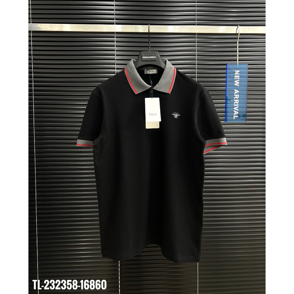 🔥Hot🔥Áo polo Dior phối cổ thêu ong thiết kế hot trend Nam nữ New 2023