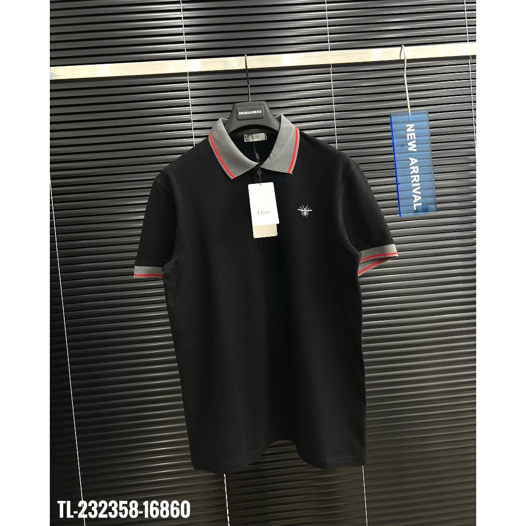 🔥Hot🔥Áo polo Dior phối cổ thêu ong thiết kế hot trend Nam nữ New 2023