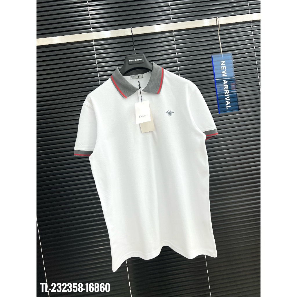 🔥Hot🔥Áo polo Dior phối cổ thêu ong thiết kế hot trend Nam nữ New 2023