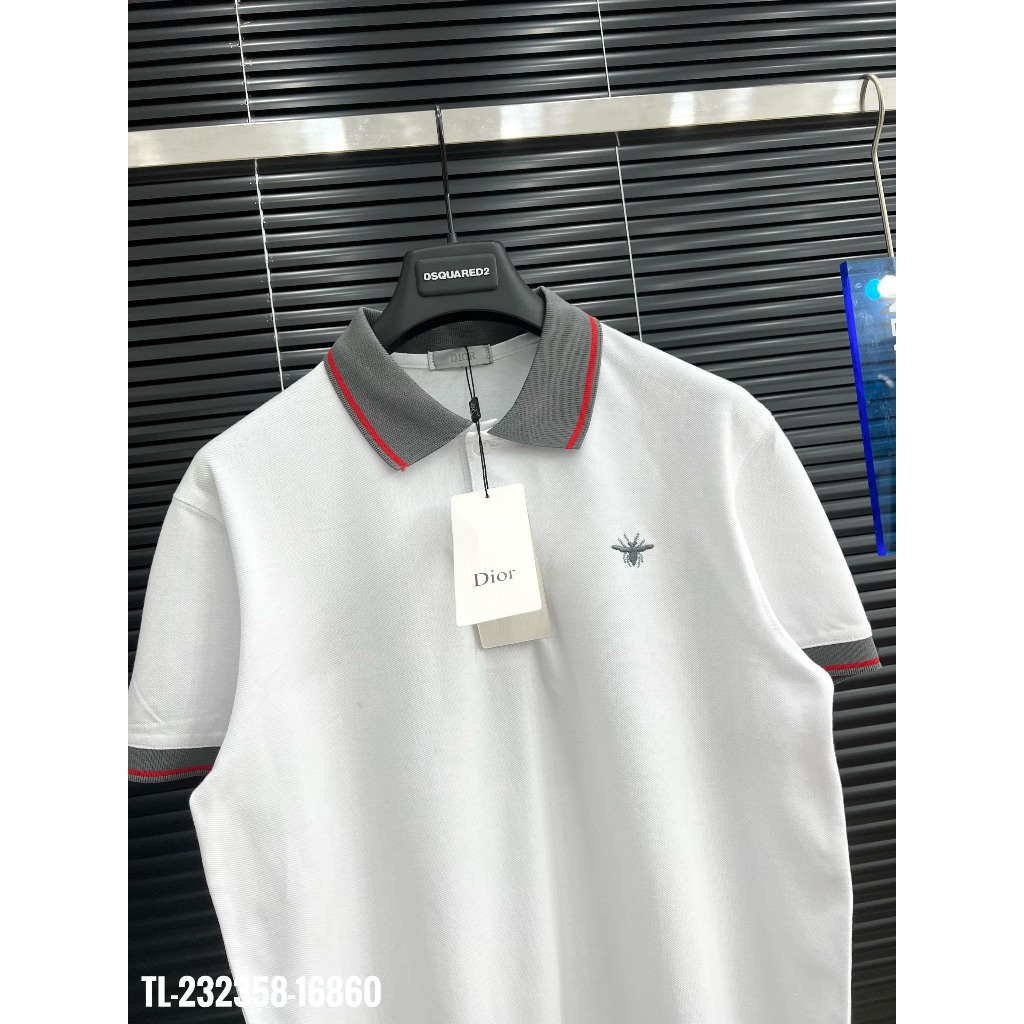 🔥Hot🔥Áo polo Dior phối cổ thêu ong thiết kế hot trend Nam nữ New 2023
