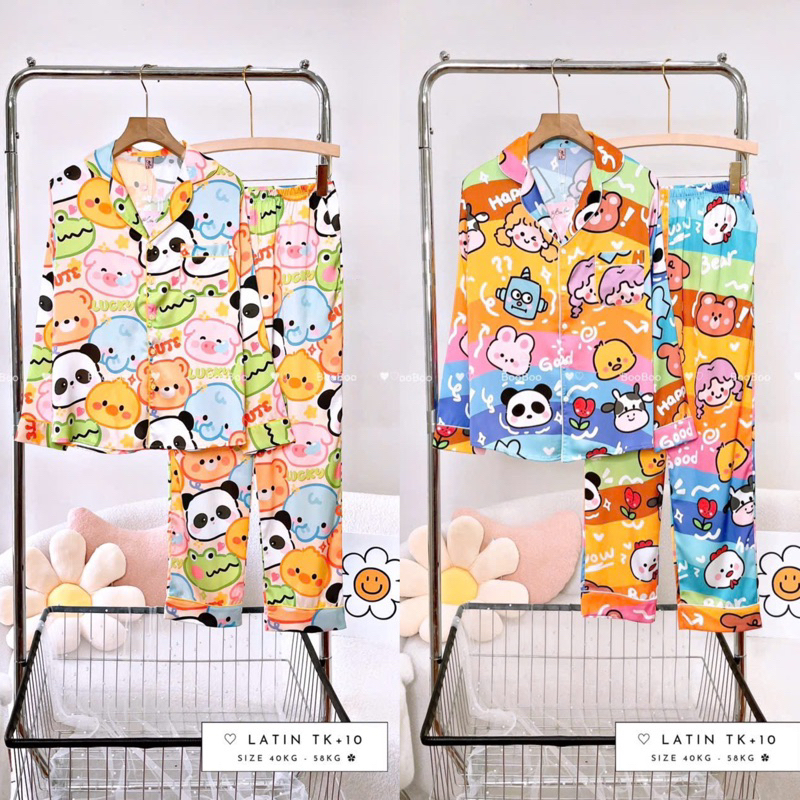 Đồ Bộ Mặc Nhà Pijama Lụa Form Tay Dài Freesize 40-58kg (Phần1)