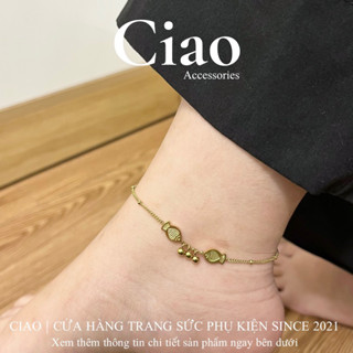   HOẢ TỐC 1H  Vòng chân  Lắc chân titan không gỉ thiết kế hoạ tiết tiểu ngư Gemma Ciao 