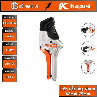 Kéo Cắt Ống Nhựa, Kìm Cắt Ống Nước Trợ Lực phi 42mm-75mm PE PVC K-0090 Kapusi Nhật Bản, Thép SK5, Dùng cắt ống nhựa PVC