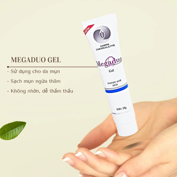 Gel Giảm mụn, giảm thâm, dưỡng da Megaduo Plus 15g - Megaduo Azelaic acid & Glycolic acid  Gel