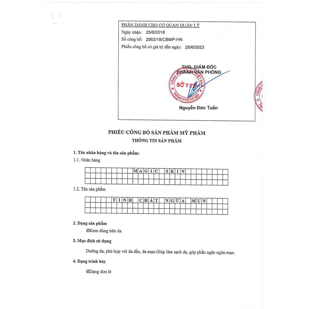 Tinh chất nám Magic Skin Detox Peel