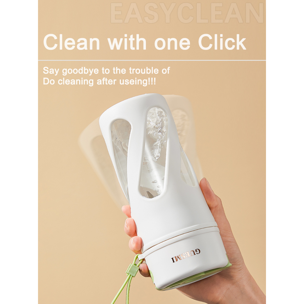 Máy Xay Sinh Tố Cầm Tay Mini 10 Lưỡi  400ml Juicer Máy Say Sinh Tố Chính Hãng GUESMI, Bản Nâng tặng ống hút silicon