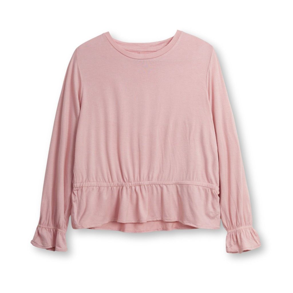 Áo thu đông nữ xuất dư, áo thun kiểu xoè đuôi cá ống tay loe