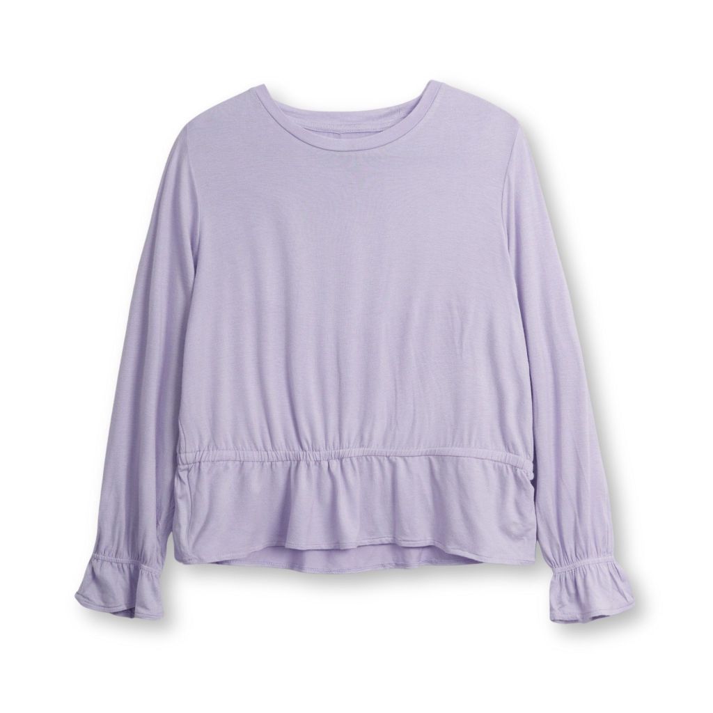 Áo thu đông nữ xuất dư, áo thun kiểu xoè đuôi cá ống tay loe