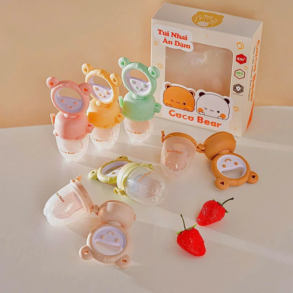 Túi nhai ăn dặm Coco Bear nhiều màu xinh xắn dễ thương