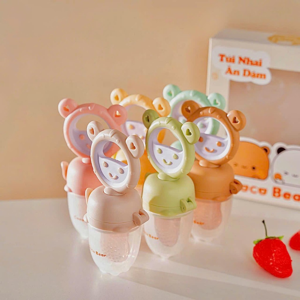 Túi nhai ăn dặm Coco Bear nhiều màu xinh xắn dễ thương