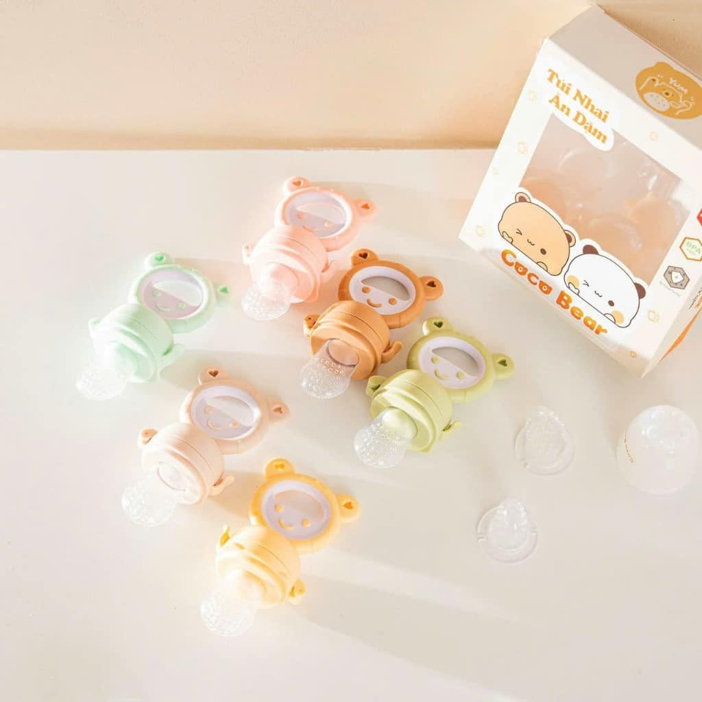 Túi nhai ăn dặm Coco Bear nhiều màu xinh xắn dễ thương