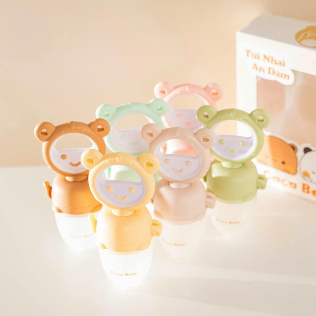 Túi nhai ăn dặm Coco Bear nhiều màu xinh xắn dễ thương
